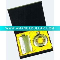 Figured sheet stainless steel 3oz hip flask