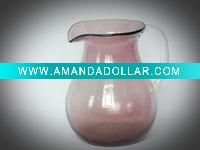 solid color handblown glass pitcher, glass jug