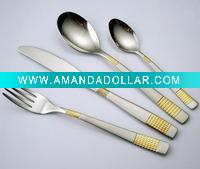 Wholesale HF-G1104 Gold plated cutlery set