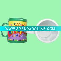 Wholesale mug with PVC cartoon cover
