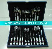 Wholesale slap-up ceramic cutlery set with good case