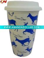Wholesale Blue deer ceramic cup and lid (CN1204)