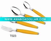 Wholesale T023 Plastic handle cutlery and flatware