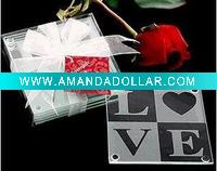 Wholesale 2011 hot sale love glass cup mat wedding favor