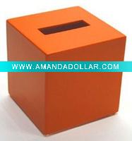 Wholesale orange full color matte square tissue box