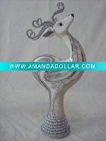 Wholesale Handmade deer white decoration with silvery sequins