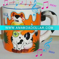 Wholesale Ceramic music mug cow design