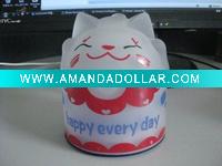 Wholesale cat shape frosted glass mug with plastic lids