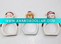 Ceramic Christmas Napkin Ring Set 3