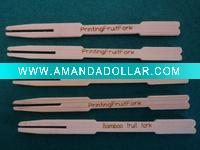 Disposable 100% natural bamboo fruit fork salad fork