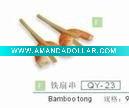 Wholesale green double-pronged flat bamboo stick/skewer