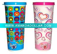 500ml plastic cup with lid