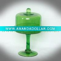 Wholesale color handblown glass cake dome of glass tableware