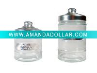 Wholesale clear glass jar with metal cover