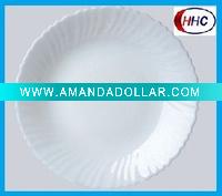 WHITE CENTRIFUGING OPAL GLASSWARE DINNER PLATE