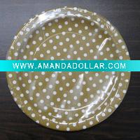 Wholesale white dot paper plate