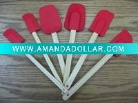 Wholesale silicone spatula with wooden handle