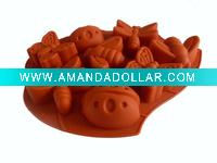 Wholesale shaped silicone cake mould-8 cup animal kitchen ware bake ware cake decoration dessert mould