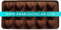 Wholesale 15 Drops Heart Shape Silicone Chocolate Mould