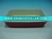 Red color glazed ceramic baking dish,plates