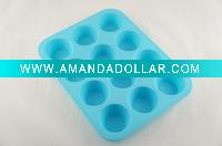 Wholesale Good performance silicone 12 cup cake mould(bakeware),silicone kitchenware,cake pan