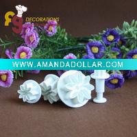 Wholesale 8 petal flower plunger cookie cutter for fondant cake decorating use