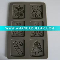 Wholesale 6 Cups Silicone Cookie Mould For Christmas