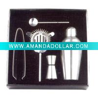 Wholesale stainless steel cocktail shaker gift set