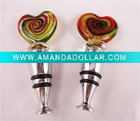 Crystal wine bottle stopper
