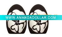 Wholesale black glazed ceramic salt & pepper shaker with decal