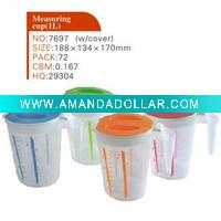 Plastic measuring cup w/cover