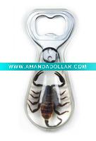 Wholesale novel Bottle opener--Real insects inside, black scorpion