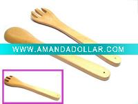 Wholesale wooden salad server set