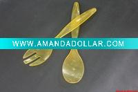 Wholesale Colorful acrylic salad spoon and fork set