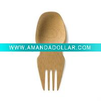 bamboo wooden salad fork