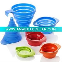 Wholesale 6 pcs set collapsible silicone funnel