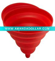Wholesale Red folding silicone funnel