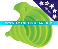 Wholesale Color silicone funnel for family usage/folding silicone hopper