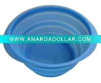 Silicone foldable salad bowl