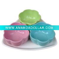 Ceramic bowl set, ceramic serving bowls with tray
