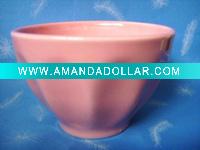 pink color glazed bowl
