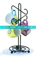 wrought iron coffee mug rack