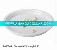 Wholesale 8.75" white porcelain round plate