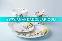 Wholesale children dinner set - cow decal