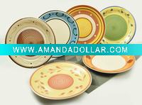 Wholesale 10.5" stoneware dinner plate with hand printing