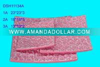 2011 New product 3 set of square pink ceramic table ware with flower style