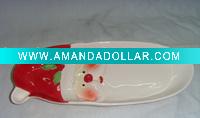 Wholesale Christmas decoration,Pottery dishware,Santa plate