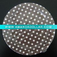white dot paper plate