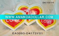 Wholesale 3pcs porcelain heart shaped plates / three heearts of happiness family