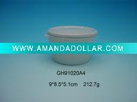 white Round Ceramic sugar pot